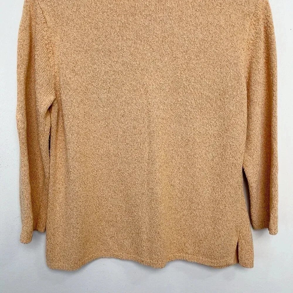 Talbots Womens XLarge Textured Keyhole Cotton Orange Knitted Sweater - Picture 14 of 15